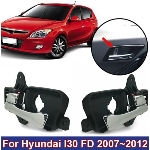 Car Left & Right Side Front Rear Inner Door Handle Trim Frame Cover Chrome Mouldings For Hyundai i30 FD 2007-2012 Car Styling