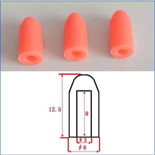 100pcs 3mm Silicone Rubber End Caps Stoppers Syringe Tips Assortment Caps Orange Injector Dispensing Needle Sealing Plug gasket