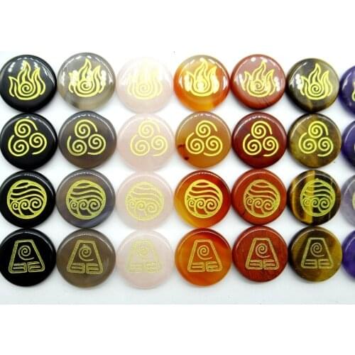 Natural Stone Quartz Crystal tiger eye Turquoises aventurine lapis Reiki Chakra Pendant for diy Jewelry making necklace4pcs