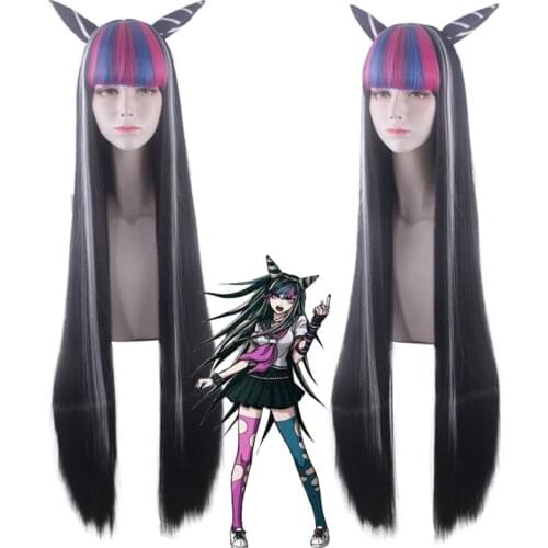 100cm Danganronpa: Trigger Happy Havoc Cosplay Mioda Ibuki Role Playing Wigs Halloween Cosplay Colorful Long Straight Wig