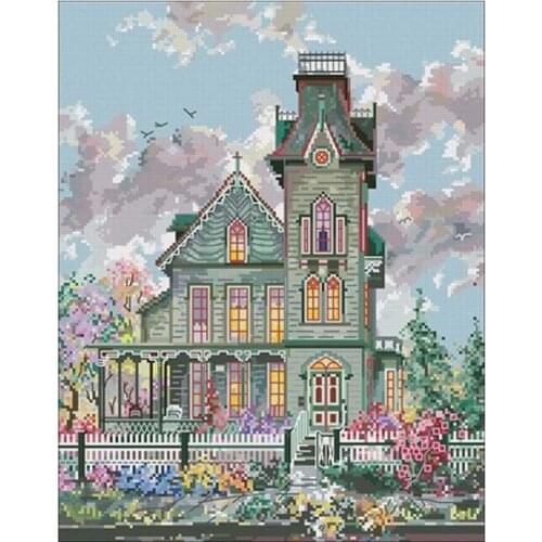 Villa scenery patterns counted 11CT 14CT 18CT Cross Stitch Sets DIY Chinese Cross-stitch Kits Embroidery Needlework