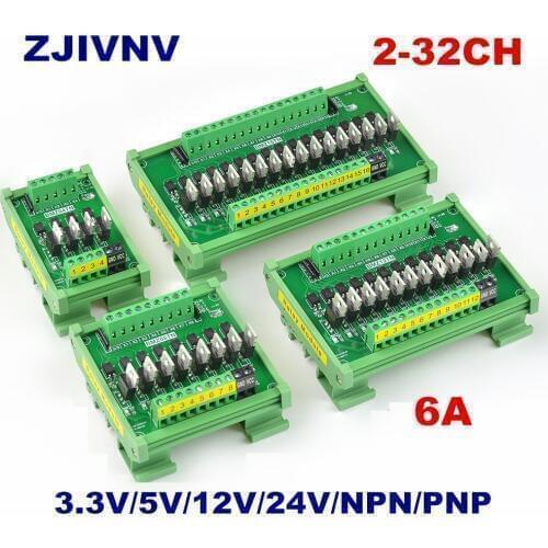 4-32 Channels IO Card PLC Signal Amplifier Board PNP NPN Conversion Input Optocoupler Isolation Transistor control voltage 12V