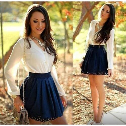 Kayotuas Women Dress New Summer Sexy Loose White Long Sleeve Deep V-Neck Evening Sexy Party Nightclub Short Mini Sundress