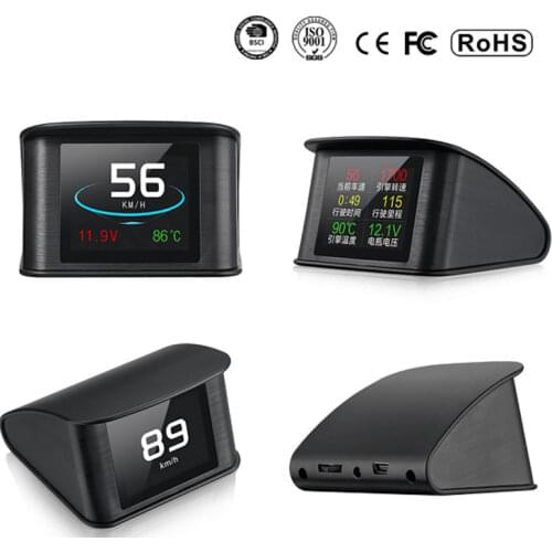P10 Car HUD Head Up Display LCD OBD2 Scanner Diagnostic Tool within Smart Digital Speedometer speed fuel consumption