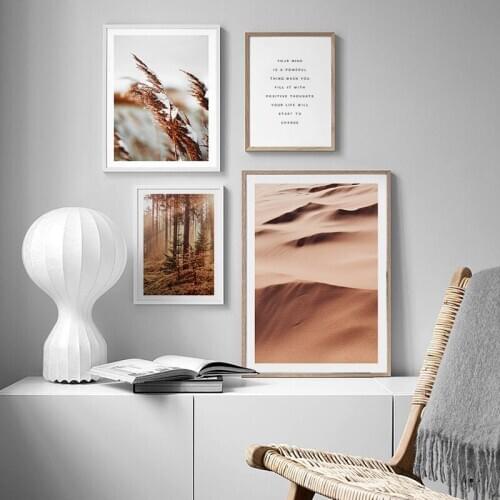 Desert Forest Plant Quote Nature Scenery Wall Art Canvas Painting Nordic Posters And Print Decoration Pictures Living Room Decor