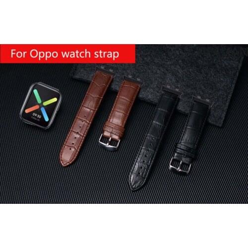 Hot Strap for OPPO watch 1 2 band 42mm 46mm crocodile leather band Oppo smart watch 41mm