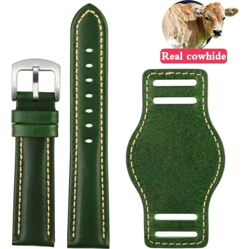 18mm 20mm 21mm 22mm With mat wristwatches band Genuine Leather Bracelet watch strap mens watchband handmade leather bracelet