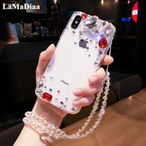Luxury 3D Bling Crystal Diamond Rhinestone Soft Back Phone Case Cover For IPhone X XR XS MAX 12 11 Pro MAX 6 7 8 Plus Soft Cover