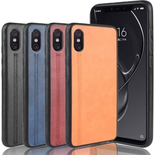 For Xiaomi Mi 8 Explorer Case Lightweight Calfskin PU Leather lines Soft Edge Phone Case Xiaomi Mi8 Explorer Edition Back Cover