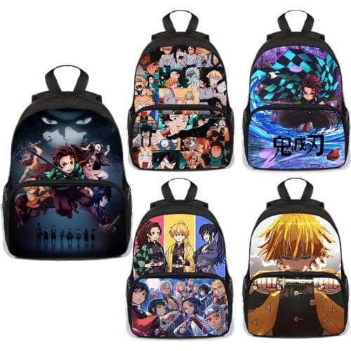 Japan Anime Demon Slayer Kimetsuno Yaiba Backpack Boys Girls Multi-pocket School Bag For Children Bookbag Mochila Mujer