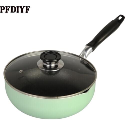 24/26/28cm Green Non-stick Wok Skillet Medical Stone Frying Pan Steak Pan Pancake Breakfast Pot Saucepan Cookware Cooking Pot