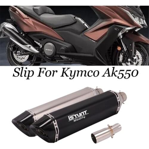 Slip On For Kymco ak 550 motorcycle exhaust pipe muffler tube middle connection with mobile db killer for kymco ak550