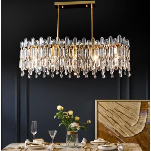 Modern Dining Room S Shape Led Pendant Lights Lustre K9 Crystal Rod Hanging Lamp Luxury Gold Pendant Lighting Led Home Deco Lamp
