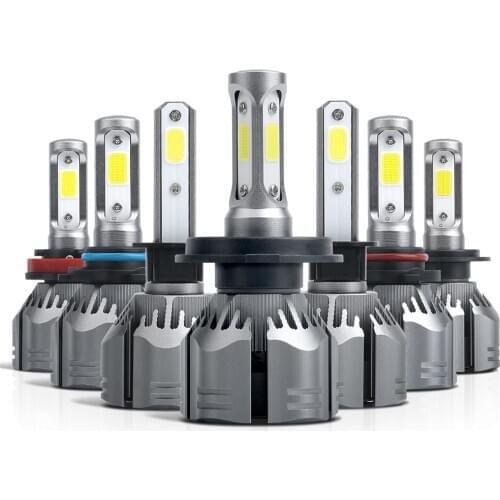 R11 H4 H7 Led Headlight Bulbs H1 H3 H8/H11 HB3 9005 HB4 9006 6000K 48W 4800LM Auto Headlamps 3 Side Fog Light White