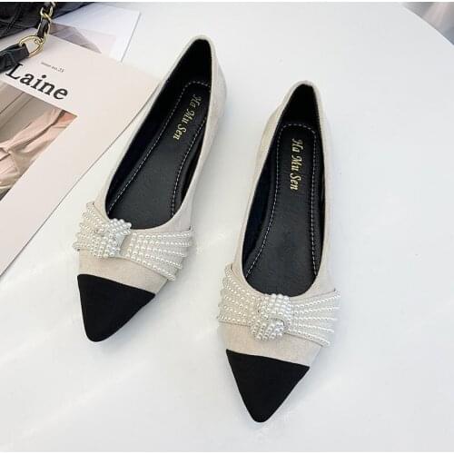 Fashion Flats for Women Shoes 2021 Spring Summer Boat Shoes Pointed Toe Casual Slip-on Shoes Elegant Ladies Footwear