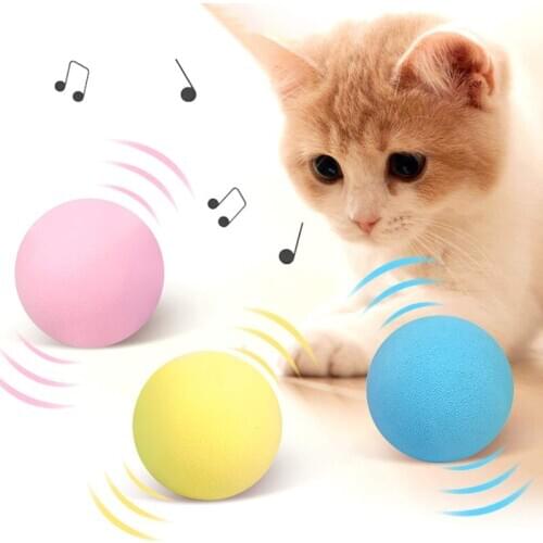 Smart Cat Toys Interactive Ball Catnip Cat Training Toy Pet Playing Ball Pet Squeaky Supplies Products Toy 3 Kinds Animal Sounds