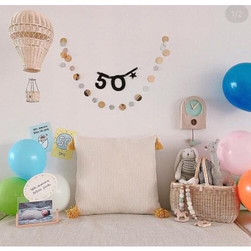 Nordic Handmade Rattan Weaven Hot Air Balloon Kids Room Decoration Photo Props Ornament Nursery Craft Wall Hanging Decor