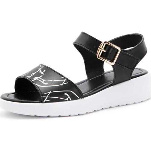 2021 Summer Fashion Platform High Heel Footwear Genuine Leather Women Flats Platform Sandals Shoes Ladies Sliver Sneakers Shoe