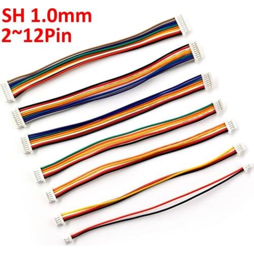 10pcs SH1.0 SH 1.0mm 2/3/4/5/6/7/8/9/10Pin Female & female Connector with cable Length 10cm 28AWG