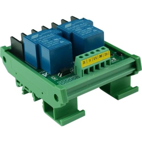 2 channel high-current Trigger Voltage relay module 30A, 5V 12V and 24V input, DIN rail mount PLC industrial control module