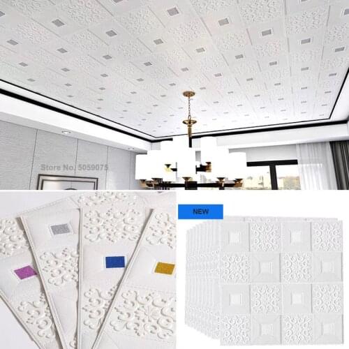 3D stereo wall stickers self-adhesive ceiling decorative stickers living room bedroom TV background wallpaper foam wallpaper