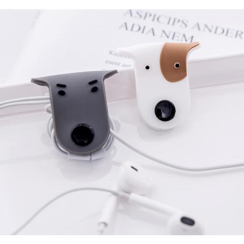 5pcs Gift Stationery Dog Button Puppy Cord Headphone Earphone Line w19n Organize Line Desktop w48 Winder