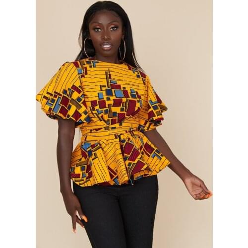 African Clothes for Women 2021 Spring and Summer African Women Printing Short Sleeve T-shirt African Clothing