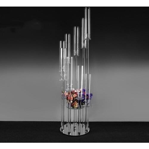 Hot sale acrylic candle holder wedding decorative flower stand centerpieces sunyu1602