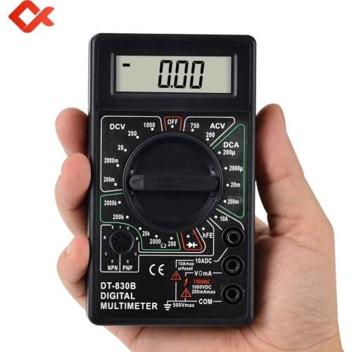 QHTITEC DT-830B Digital Multimeter Ammeter Voltmeter 3 In 1 AC DC Voltage Tester Ohm Meter hFE Electrician Tools With Test Pen