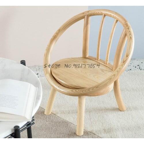 Solid Wood Childrens Writing Chair Household Baby Stool Child Backrest Small Chair Kindergarten Creative Dining Chair