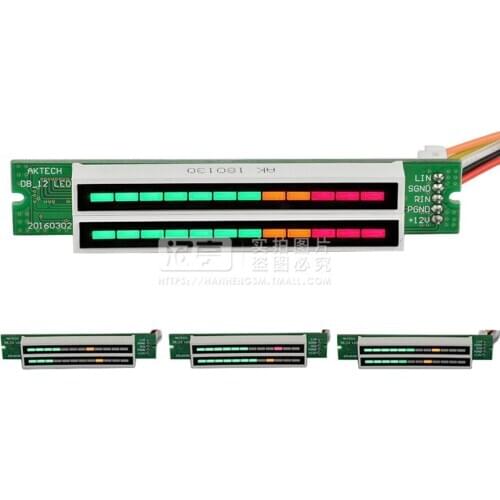 Dual 12-bit Dual-channel LED Music Spectrum Level Indicator (7 Green 2 Orange 3 Red) Audio LED Indicator