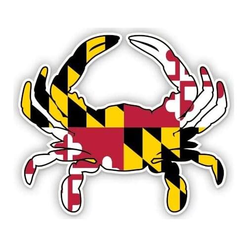 Express Maryland Crab - 3" Vinyl Sticker - for Car Laptop I-Pad Phone Helmet Hard Hat - Waterproof Decal