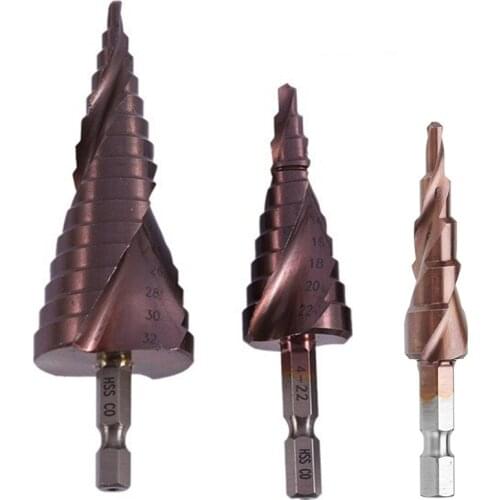 M35-HSSCO 4-12/4-20/4-32Mm Hexagon Shank Spiral Flute Cobalt-Plated Drill Bit