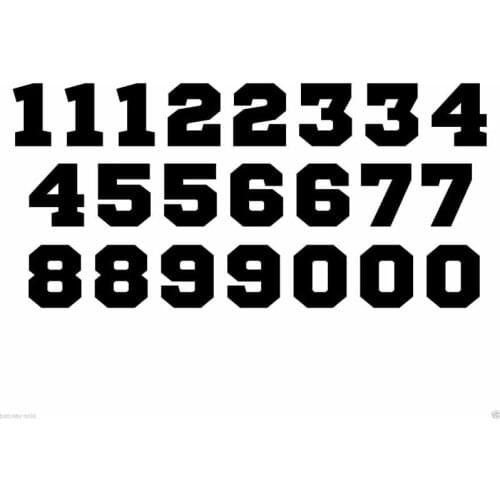 Football Sports Font Number Car Sticker Pvc Fashion Body Decoration Waterproof Sunscreen Decal Black/white/red/laser/silver