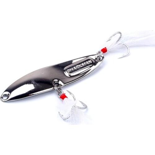 Hyperbolic Lure Sequin with Blood Slot Feather Hook 10/15/20/25g Freshwater Long Shot Fake Wobbler Bait for Fishing