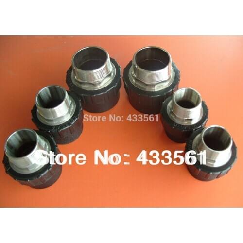 Quality PE steel male thread DN 32 X 1/2 " fittings for HVAC system and water irrigation HDPE pipe connector fuse tube