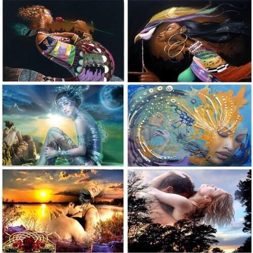 Full square round drill diamond rhinestone,5d diamond painting Africa woman,mosaic diamond love kiss picture,embroidery decor