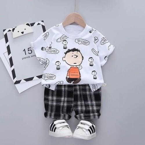 Children Clothing Sets Summer Baby Boy Clothes Baby Girls Short Sleeve T shirt+Pants 2pcs Suits Cotton Kids Boys Clothes 9M-6T