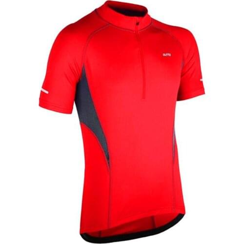 Summer Man Bike Sport Mountain Bicycle Wear Short Sleeve Polyester Breathable Anti-sweat Partial Zipper Cycling Jersey