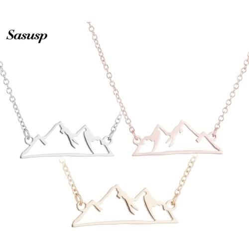 Minimalist Design Snow Mountain Pendants Necklaces Women Men Fashion Mountain Hill Necklace Jewelry Climber Gift Dropshipping