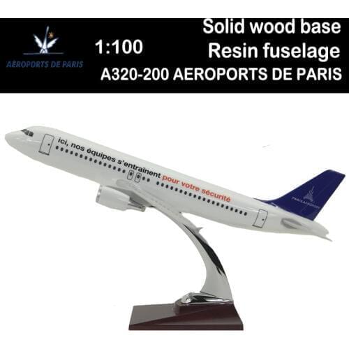 1:100 Airbus A320-200 Model AEROPORTS DE PARIS Airlines Base Alloy Aircraft Plane Display Airliner Collection Adult Boy Toy Gift