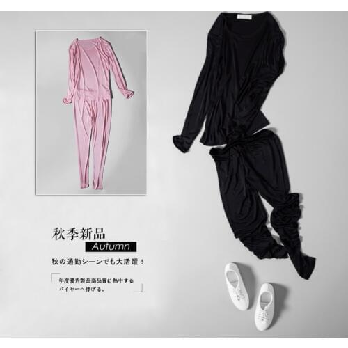 Ms 100% mulberry silk silk long Johns underwear suits silk long sleeve render unlined upper garment leggings