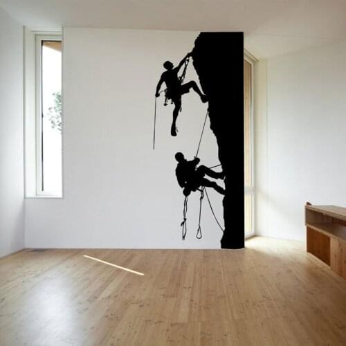 Rock Climbers Extreme Sport Rock Climbing Wall Sticker Vinyl Home Decor For Living Room Bedroom Decals Removable Murals