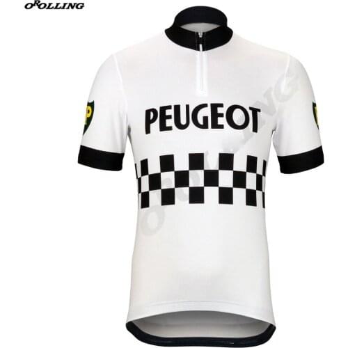New Classical Retro Team White Maillot Cycling Jersey Customized Orolling 2 Types Zipper