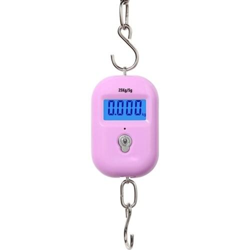 New 25Kg x 5g Digital Hanging Scale Mini Electronic Luggage Hook Scale LCD Backlight Kitchen Steelyard