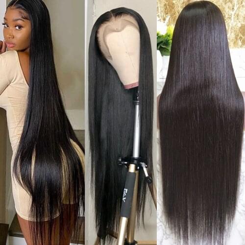 30 40Inches Human Hair Wig 4X4 Lace Closure Pre Plucked with baby hair perruque longue cheveux humain Malaysian Remy 150%Density