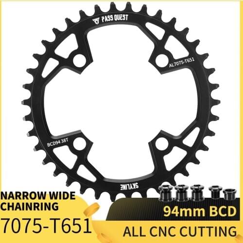 PASS QUEST narrow wide chainring sprocket 94BCD MTB mountain bike chain wheel bicycle 32T 34T 36T 38T 40T crankset tooth plate