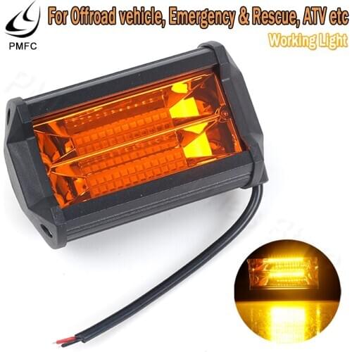 PMFC Waterproof Headlight 1PCS 5inch 72W LED Work Light for Driving Fog Lamp Offroad Truck SUV