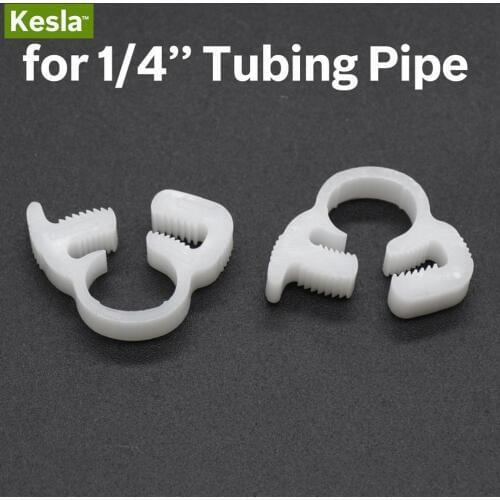 1/4'' Nylon Clamp fit 4/7mm Watering Hose Pipe Plastic Snap Ratchet Clip Garden Greenhouse Coolant Hose Pipe Silicone Tube