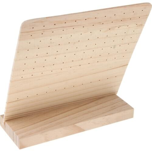 Unfinished Wood Earrings Jewelry Hanger Organizer Holder, Jewelry Rack Storage Display Stand with Holes for Home Shop Decor